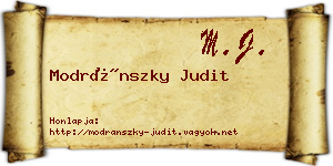 Modránszky Judit névjegykártya